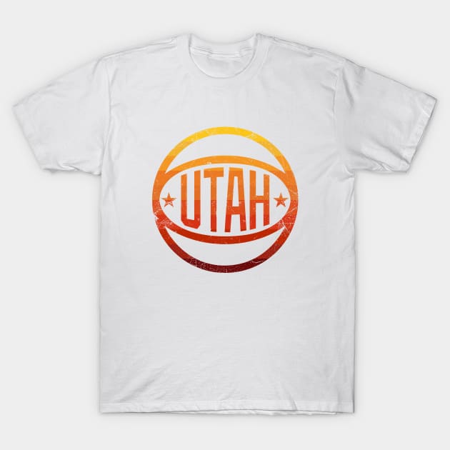 Utah Retro Ball - Sunset/White T-Shirt by KFig21